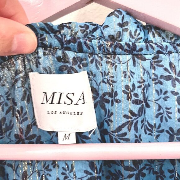 MISA Siena Top Cerulean Ditzy Blue Floral Long Sleeve Size S - Picture 4 of 9